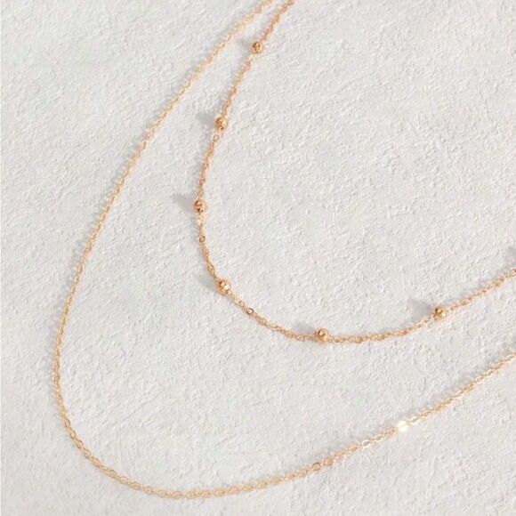 Elegant Gold Layered Necklace A1470 - Picture 3 of 6